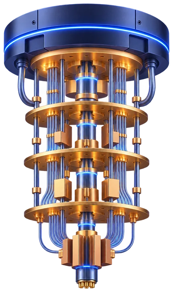 Dilution refrigerator of a quantum processor